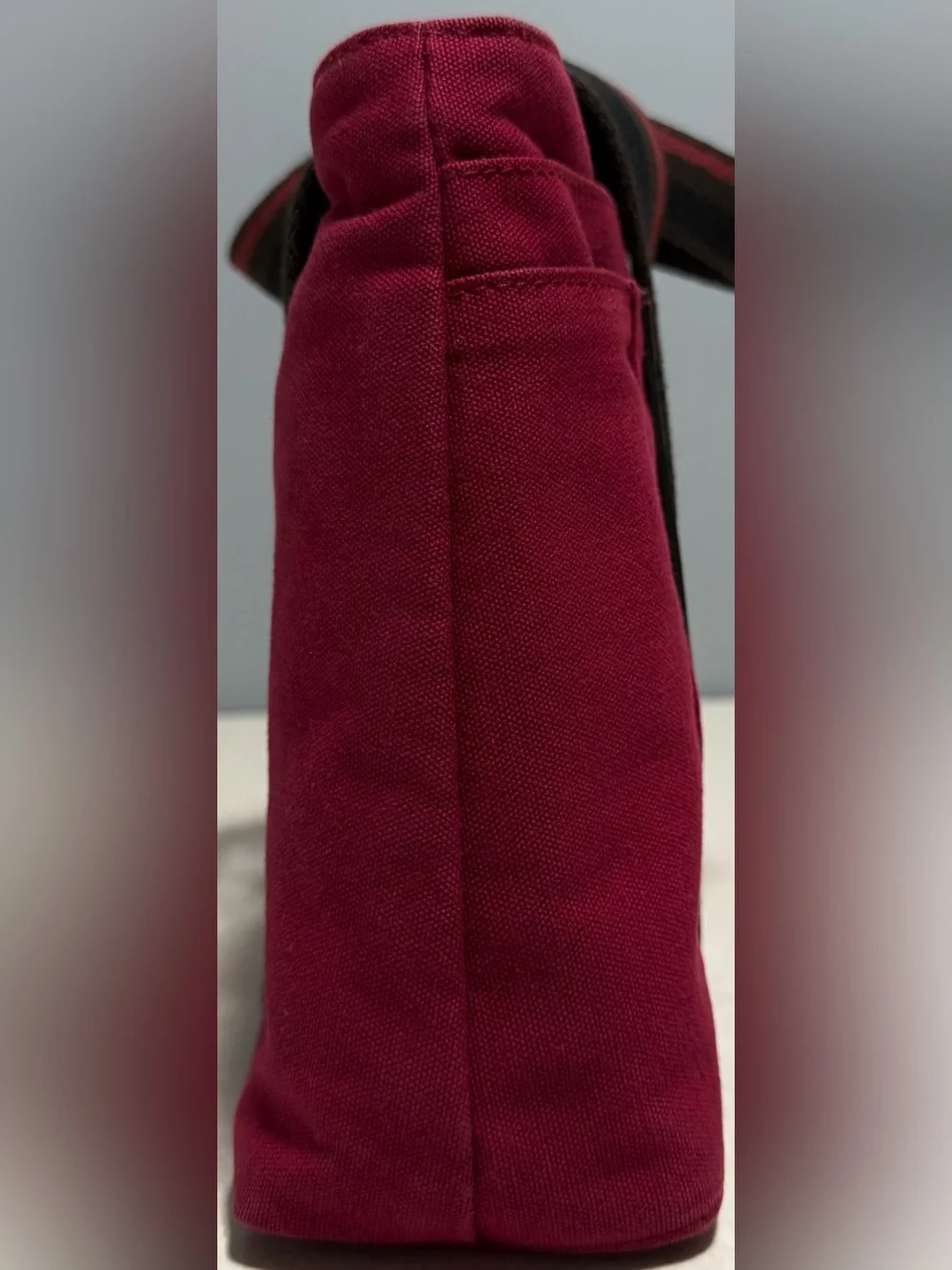 Hermes Magenta and Black Canvas Satchel